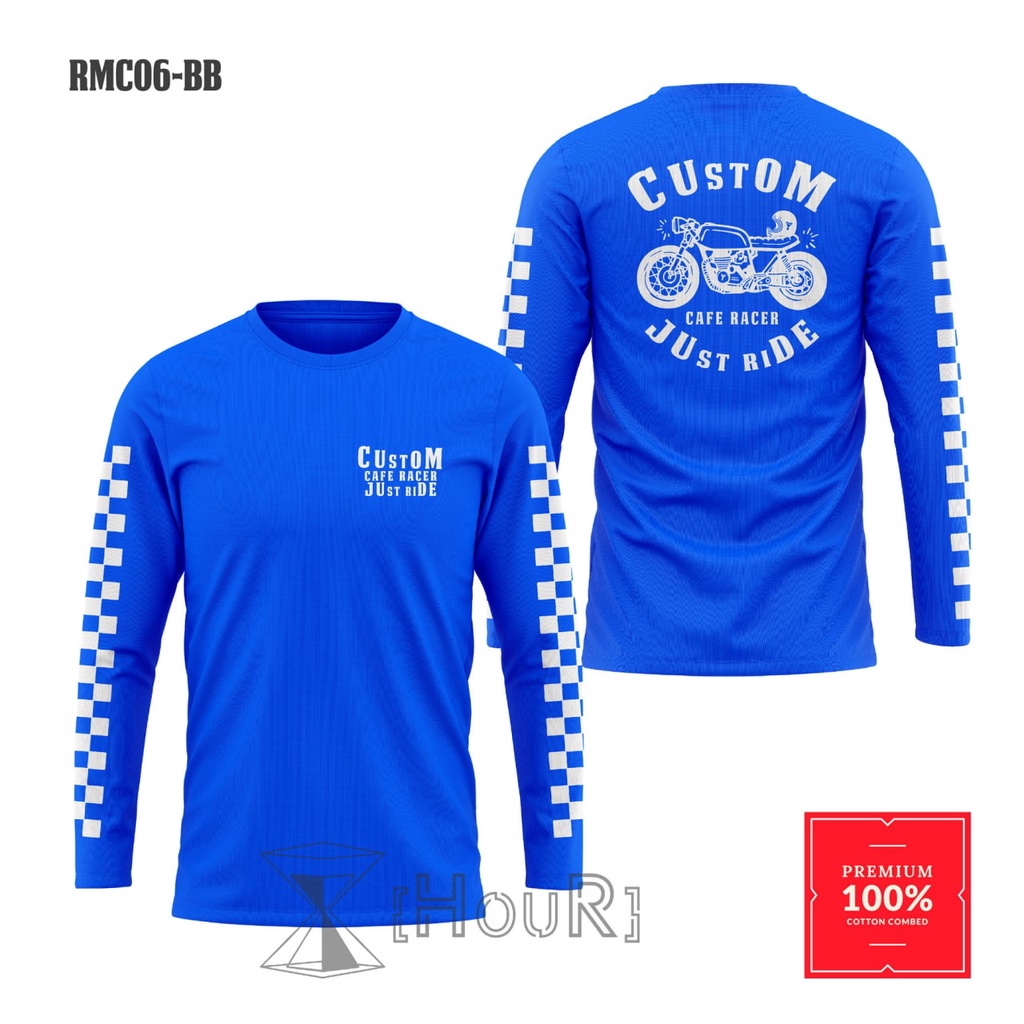 BAJU KAOS MOTOR custom T-shir PRIA PAKAIYAN BIKER MOTOR custom  LENGAN PANJANG