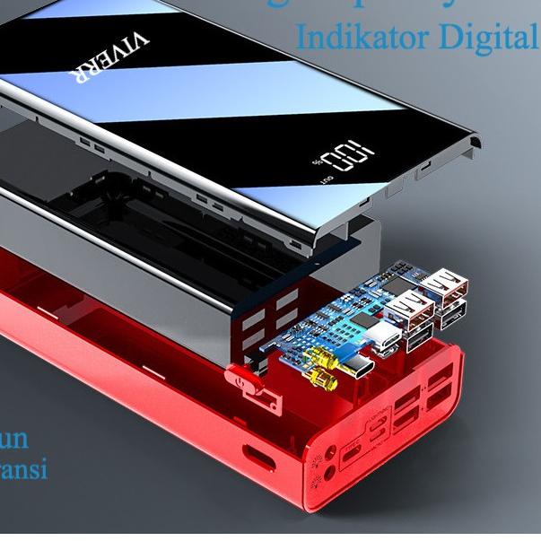 (COD-"BV" Powerbank VIVERR 50.000 Mah FREE GIFT Kapasitas besar original garansi 1 Tahun [KODE342]