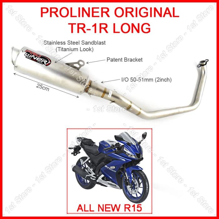 Knalpot Proliner TR1 Long All New R15 VVA V3 Tabung Besar Original 155