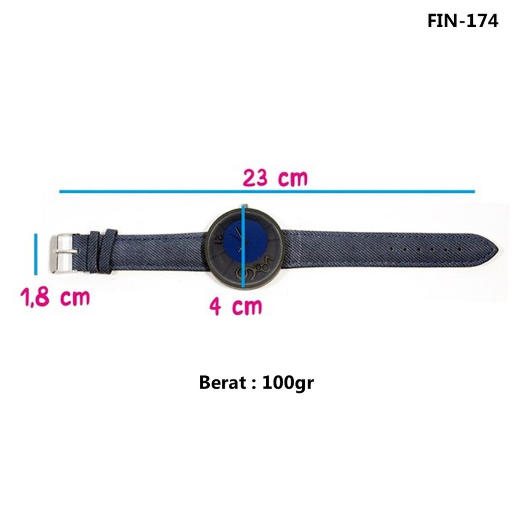 FIN-174 jam tangan analog wanita leather strap unisex watch kado ulang tahun