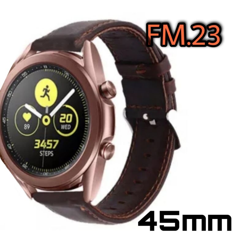 STRAP TALI JAM TANGAN KULIT LEATHER ASLI WATCH BAND SAMSUNG GALAXY WATCH 3 45MM ACC JAM SMARTWATCH