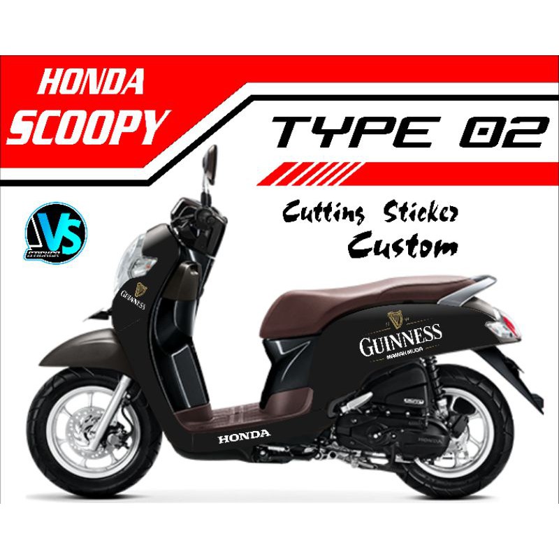 Striping Cutting Sticker GUINNESS Honda Scoopy & Genio