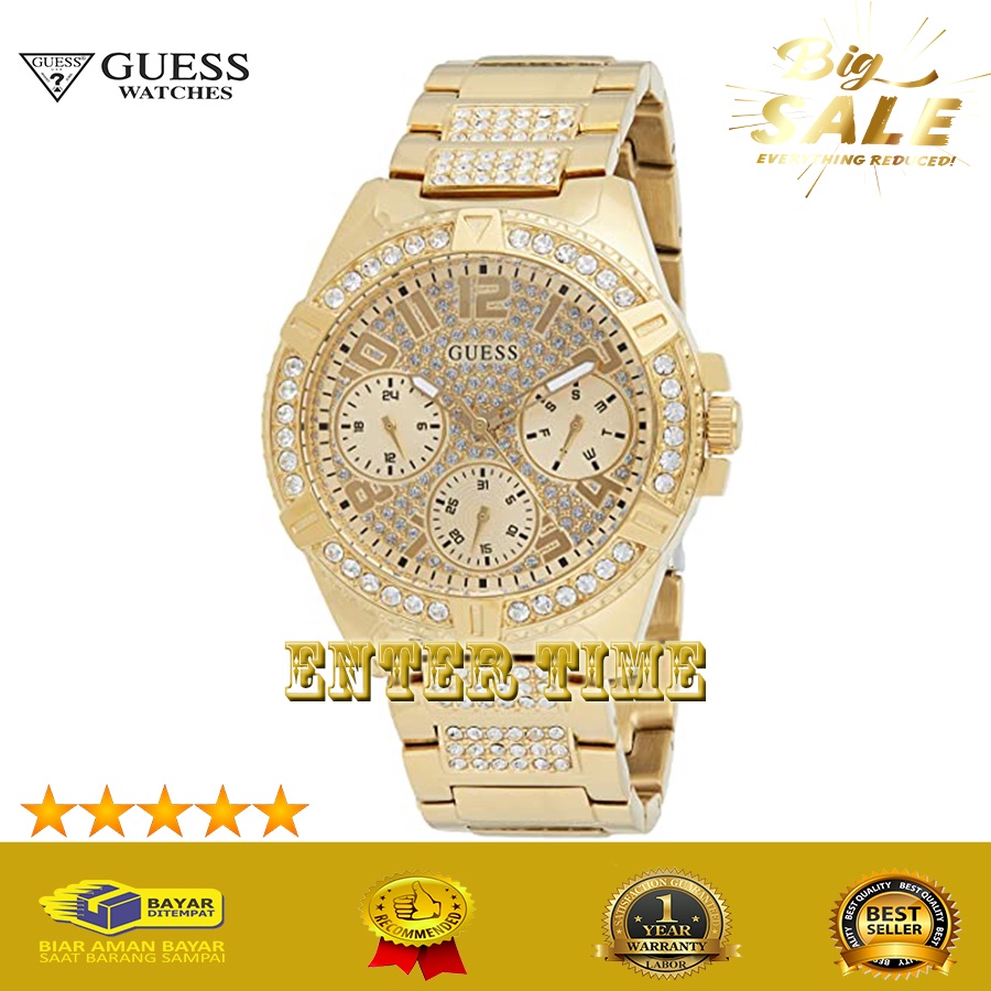 CASHBACK  JAM TANGAN WANITA IMPORT TERBARU MERK GUESS W1156L2 STAINLESS DIAMOND JAM TANGAN WANITA BR