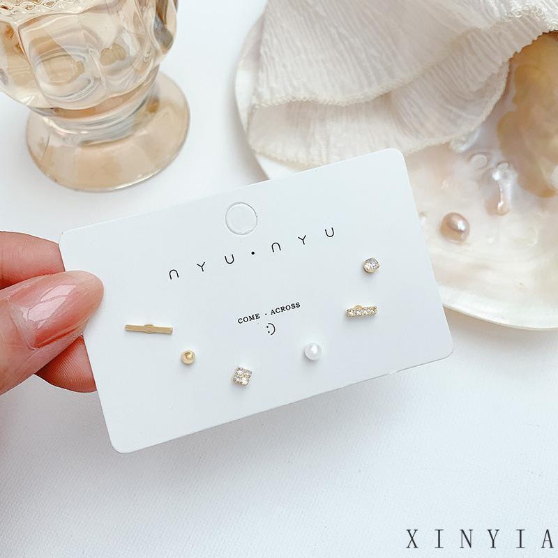 5 / 6 Pcs Anting Tusuk Kecil Sederhana Fashion Aksesoris Wanita