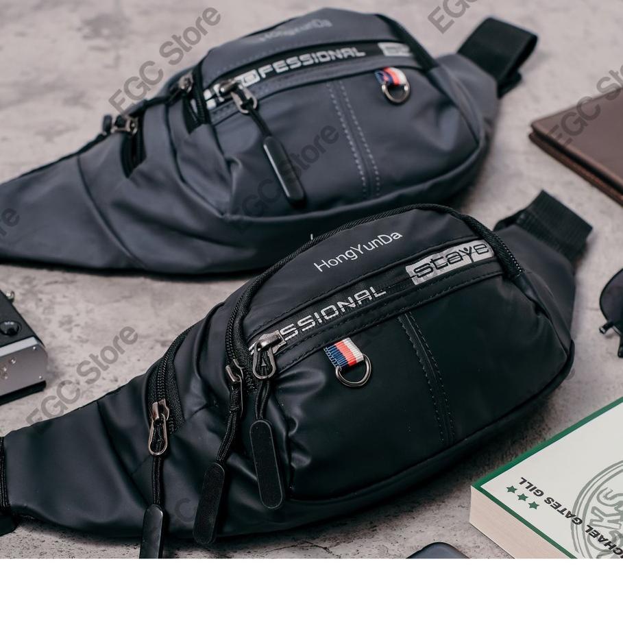 Model baru - Tas Selempang Waist Bag Pinggang Pria Laki Cowo Cowok Impor Anti Air Mirip Jinpaidi Hon
