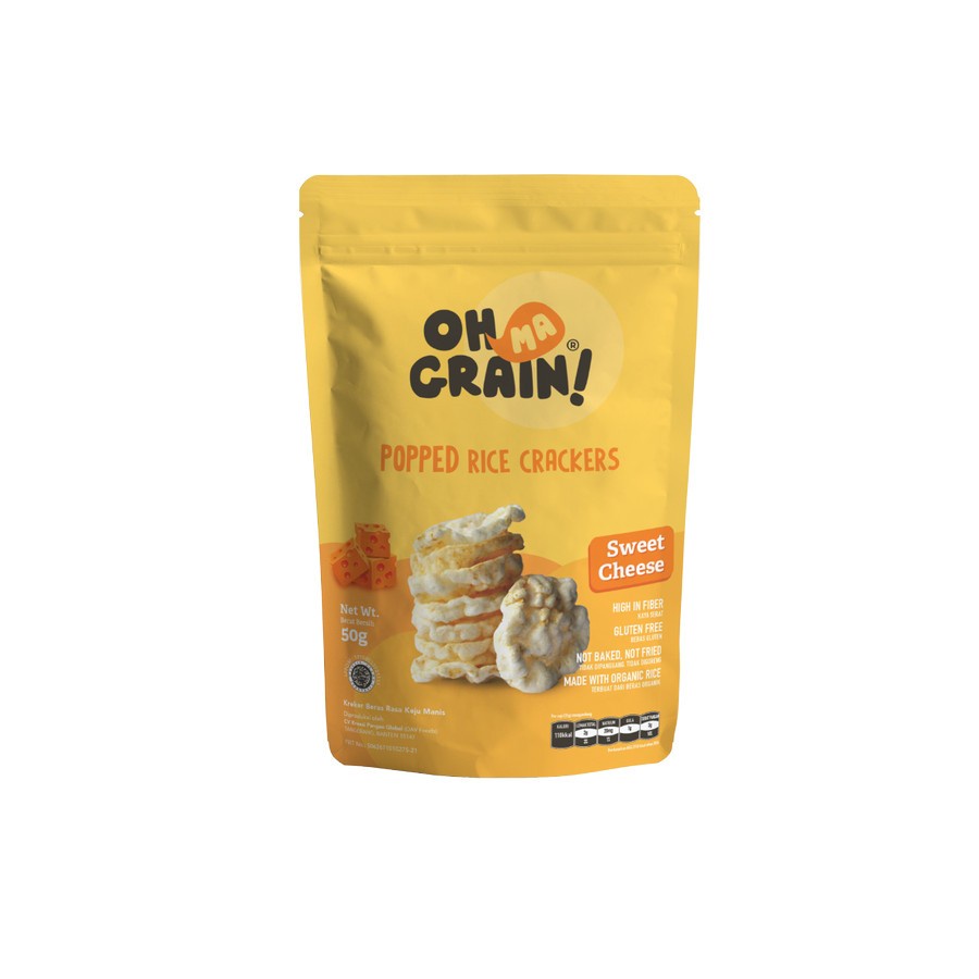 OHMA GRAIN! Popped Rice Crackers [ SWEET CHEESE ] 50gr