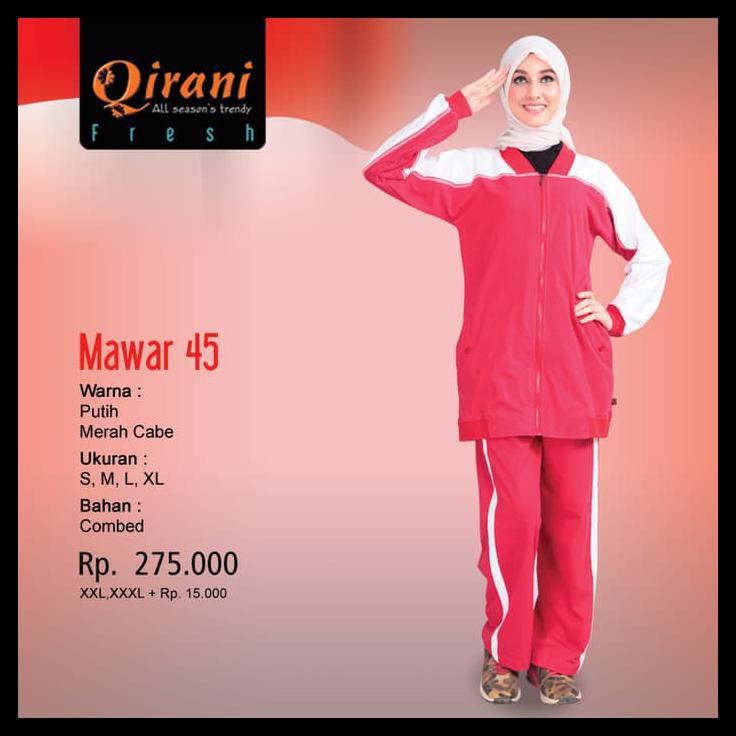 OYHY SETELAN BAJU OLAHRAGA WANITA QIRANI FRESH QDF MAWAR 45 3XDT
