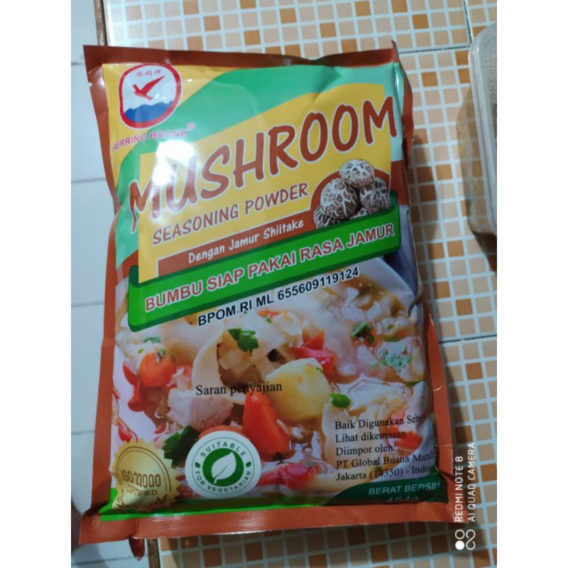 

kaldu jamur/ mushroom seasoning powder SU brand 454g merk herring