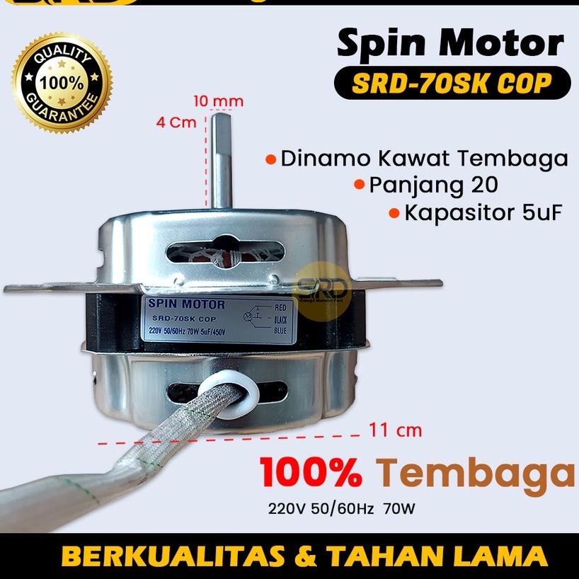 DINAMO SPIN TEMBAGA MESIN CUCI AS 10 mm MERK SANKEN - SRD-70SK-COP