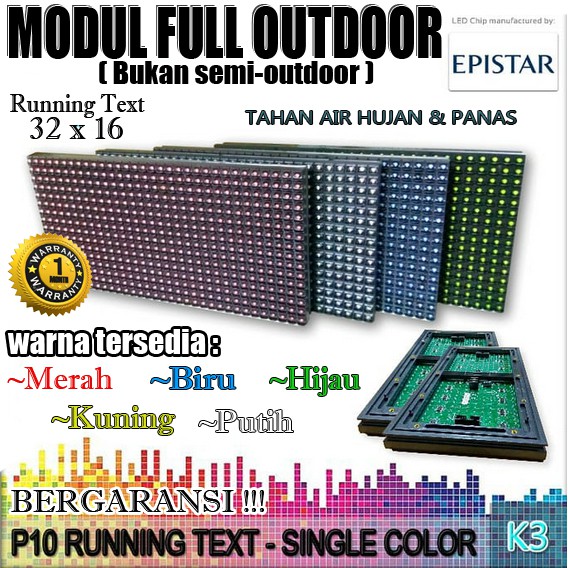 RUNNING TEXT LED MERAH 68 X 40 + Wifi