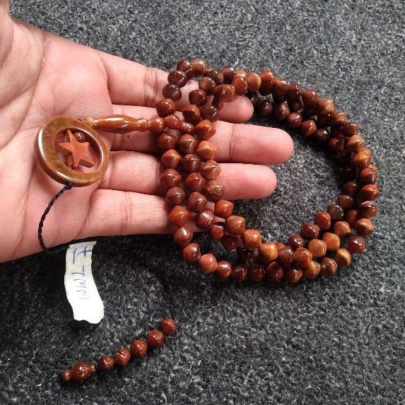 tasbih kokka wajik  ± 7 mm ( 7mm ) 99 butir bulan bintang