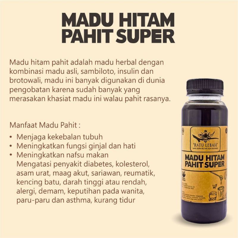 

MADU HITAM PAHIT SUPER | RATU LEBAH
