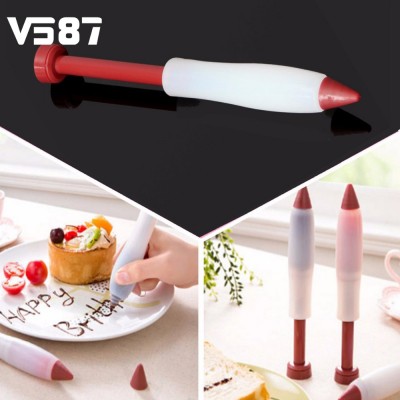 PEN DEKORASI CHOCOLATE MAYO KECAP KUE CAKE Bento pen tulis kue kering COKLAT KECAP icing kastangel Pena Menghias Kue - Pen Food Silicon - Food Decorating Pen - Food Drawing Pen - Pen Makanan Kue