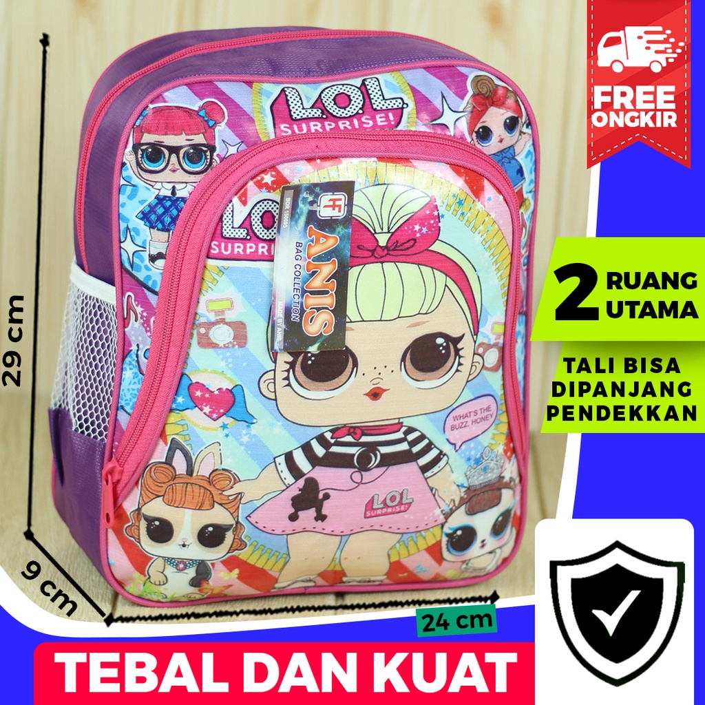 Tas Gendong Anak Perempuan Karakter Lol Ransel Anak Cewek TK PAUD PG Tas Fashion Anak Sekolah Bagus