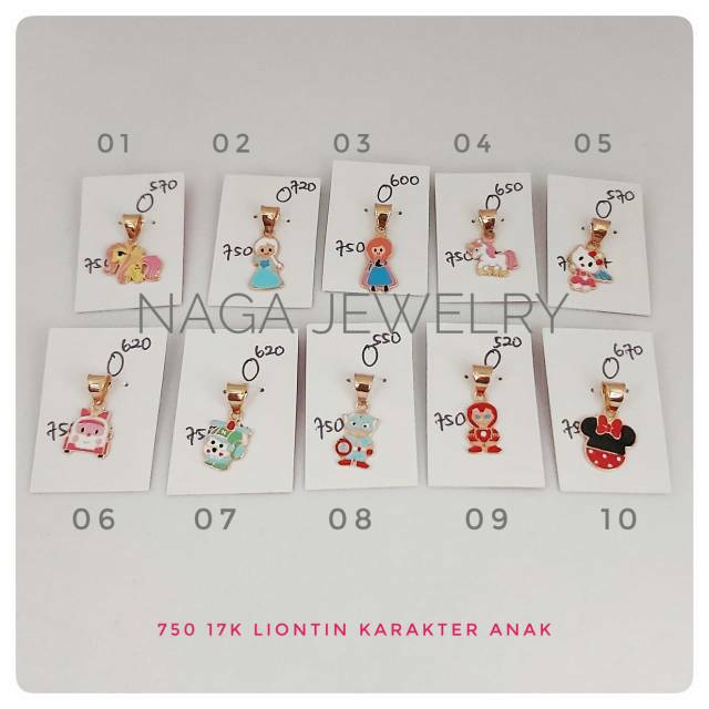 LIONTIN KARAKTER ANAK EMAS KADAR 750
