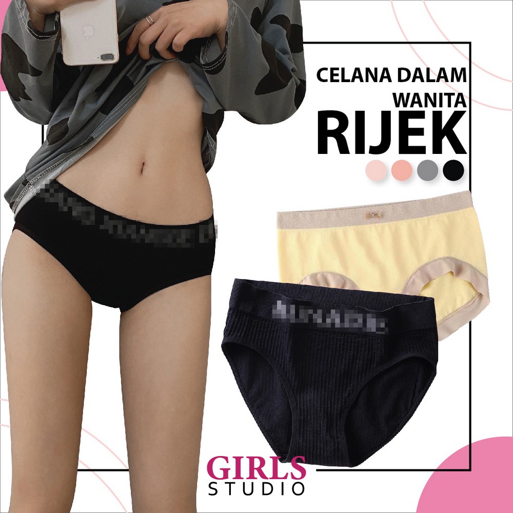 Celana Dalam Wanita List Motif Barang Rijek CD Seamless Panties Cewek Style Girls