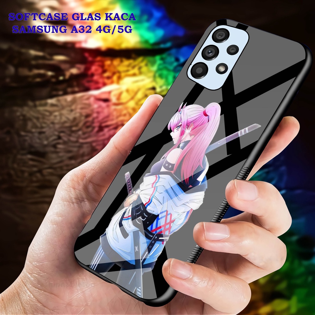 Softcase Glass Kaca SAMSUNG A32 [4G]- Case Hp Pelindung Handphone SAMSUNG A32 [5G] [ A45]