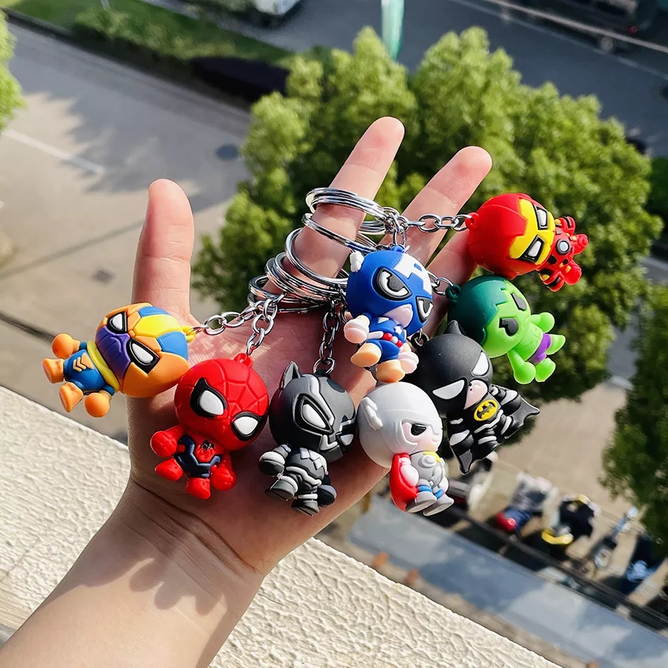 GANTUNGAN KUNCI MARVEL AVENGER // Ganci Karakter Spiderman Iron Man Captain America Batman Black Panther Thanos Unik Lucu | Gantungan tas | Souvenir Murah | Keychain | COD