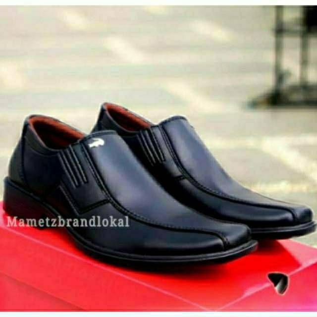 Best Product - Sepatu Pantofel Hitam Coklat Pria Tanpa Tali Pendek Kulit Swedian Formal Kerja Kantor-1