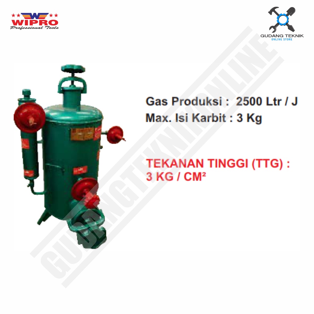 Tangki Las Karbit 3kg Tekanan Tinggi WIPRO / Tabung Las Karbit 2500 Ltr-J WIPRO