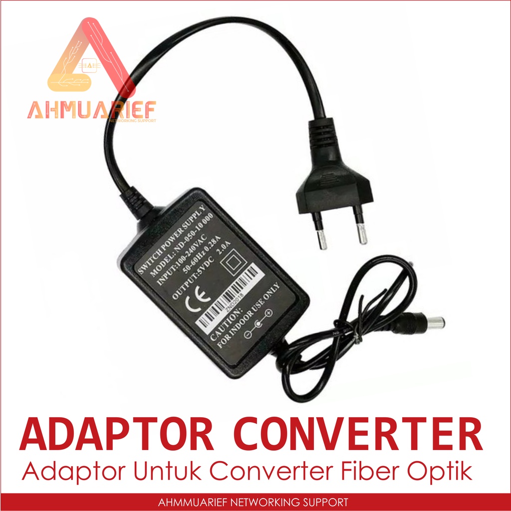 ADAPTOR ADAPTER 5V 2A 5 VOLT 2 AMPER UNTUK CONVERTER FIBER OPTIK