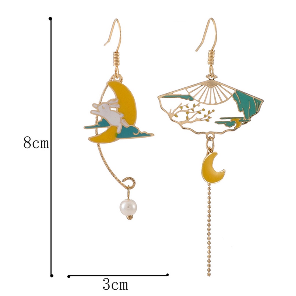 Hu Hu Hu Hu Hu Alat Bantu Pasang Kacamata♡ 1 Pasang Anting Rumbai Panjang Desain Hewan Bunga Aksen Mutiara Tiruan Bahan Tembaga Untuk Wanita