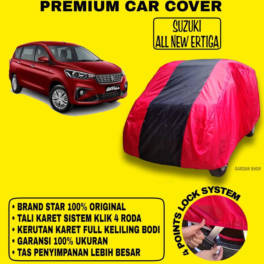 Body Cover SUZUKI ALL NEW ERTIGA MERAH HITAM Penutup Bodi Mobil Suzuki All New Ertiga Waterproof PREMIUM