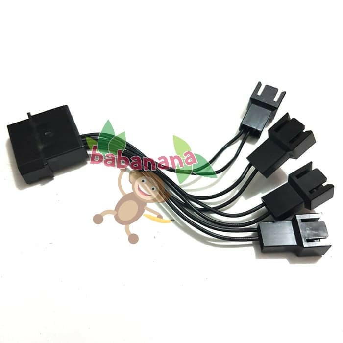 Splitter 1 to 4x 3 Pin fan PWM PC Cable Converter Kabel 14cm