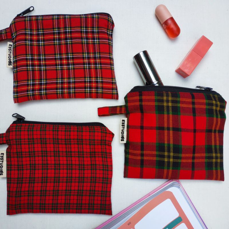 eystudios - Dompet Kosmetik / Pouch Make up / Travel Pouch Tartan