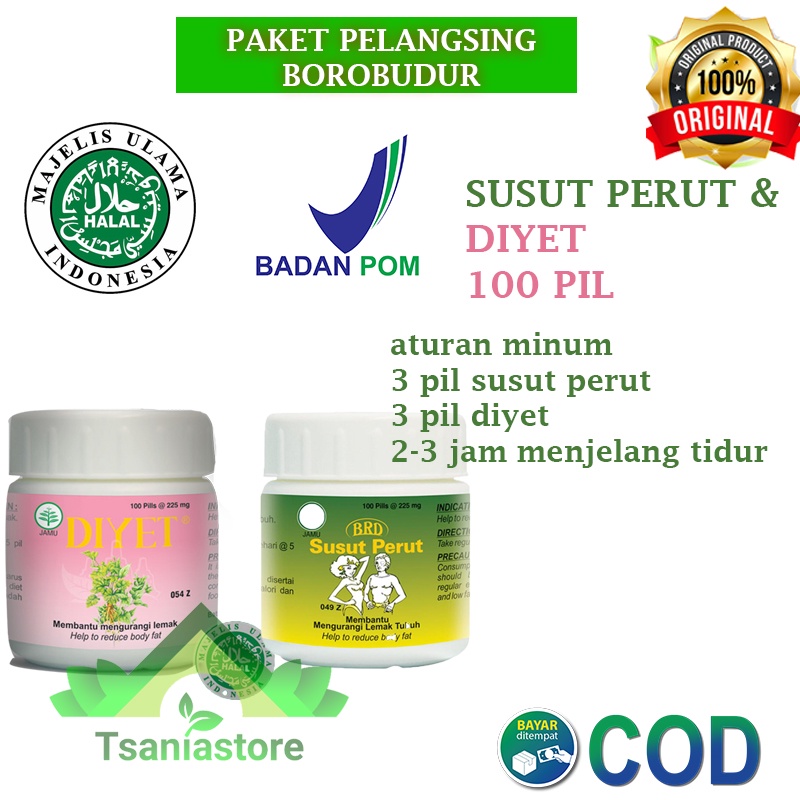 diyet dan susut perut borobudur 100 pil original bpom