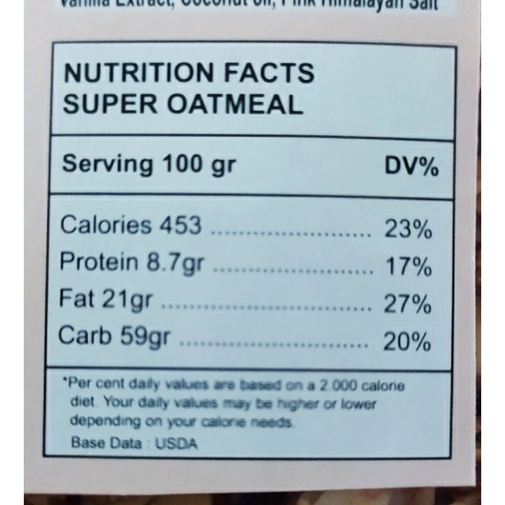 SUPER OATMEAL 250GR (6 MIX) - Instant, Vanilla Flavour, Rolled Oat, Chia Seed