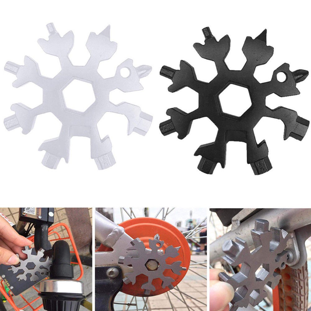 snowflakes multi tool pocket wrench saker tool kunci salju 19 in 1 snowflake shape wrench  mini bent