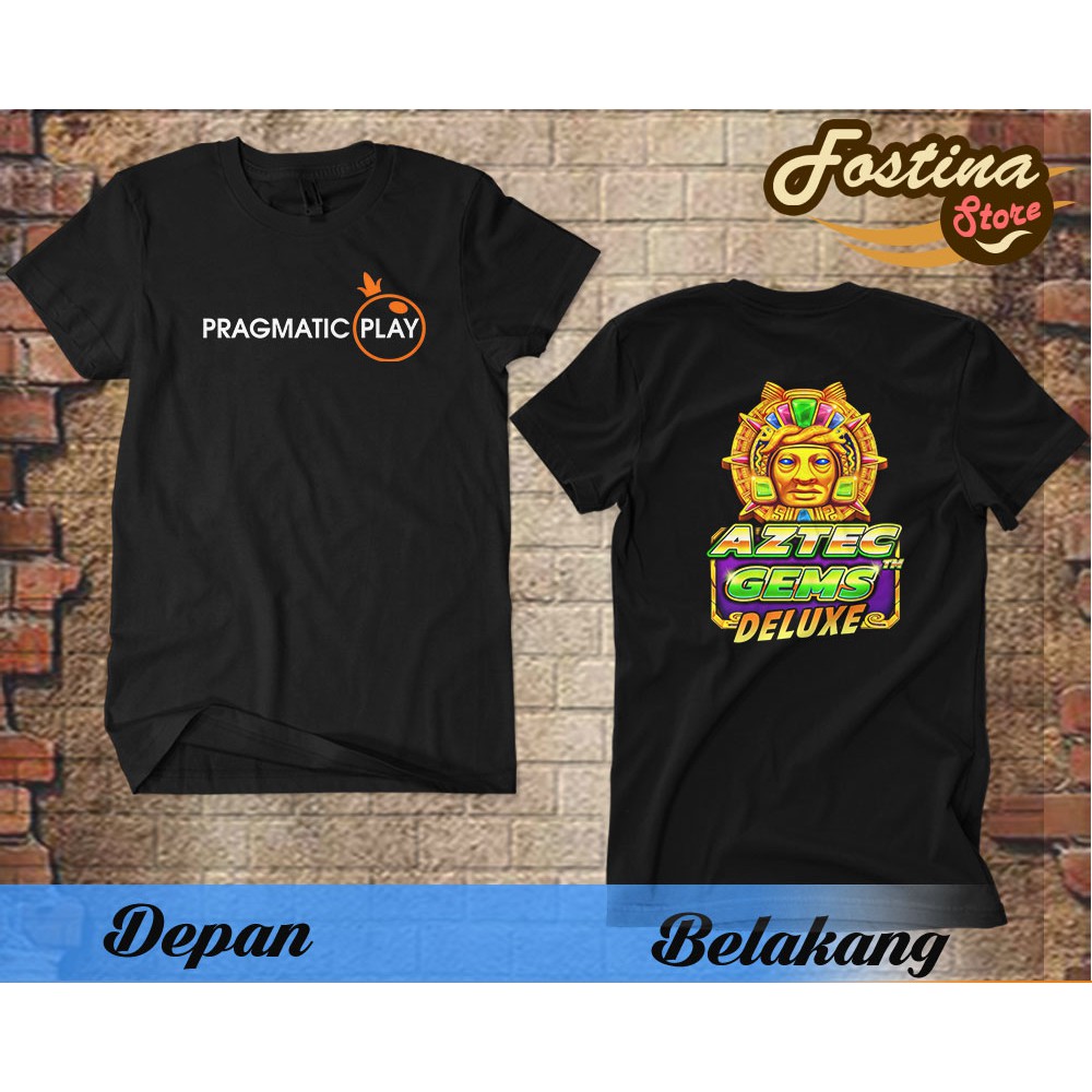 Baju Kaos Pria DB Pargamtic Play Aztec Gems Deluxe Game Slot Ukuran Dewasa Unisex  Cotton  Combet 30