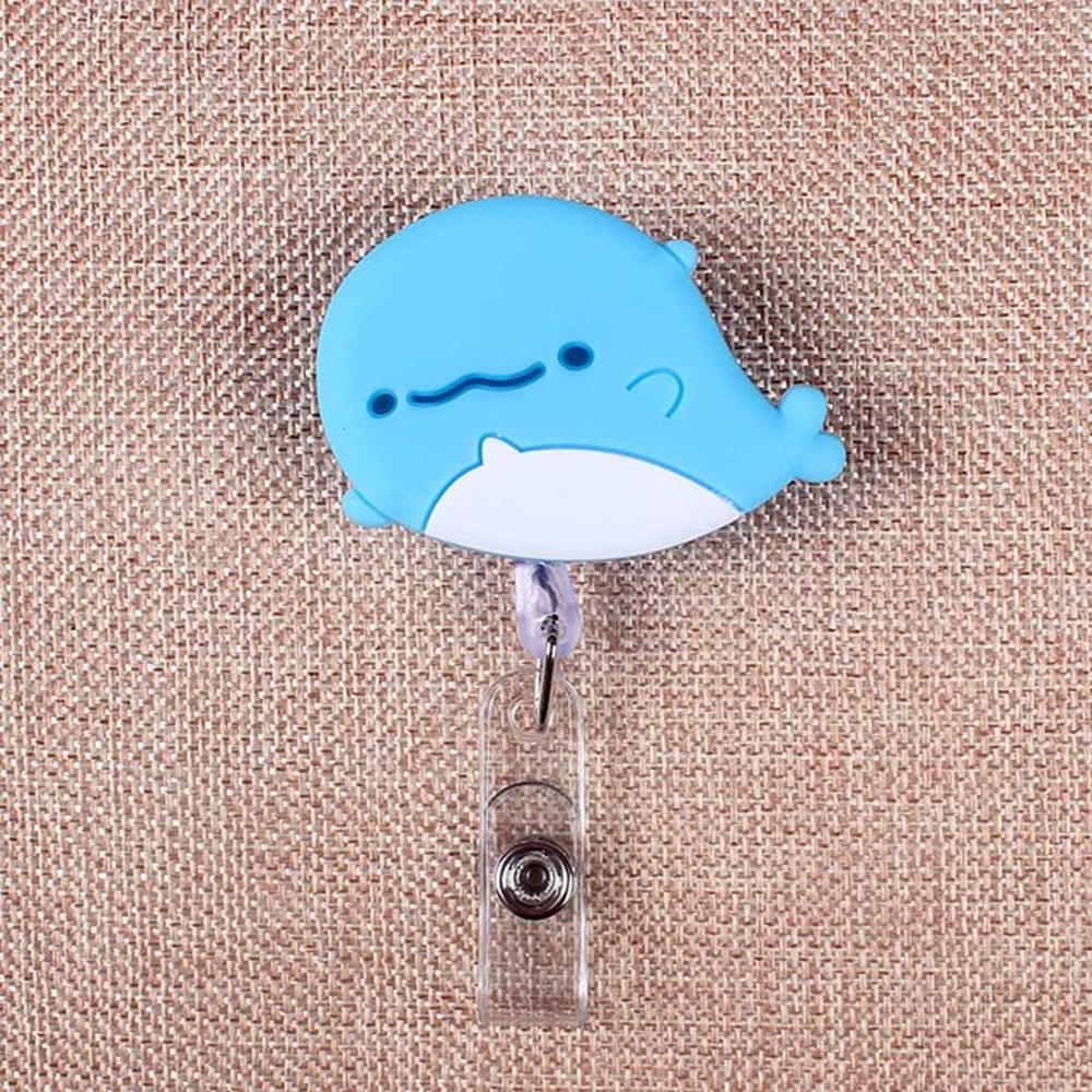 QUINTON Creative Retractable Badge Reel Cartoon Name Card Holder ID Card Holder Enfermera Office Supplies Silicone Beautiful Flower Doctor Nurse Badge Holder