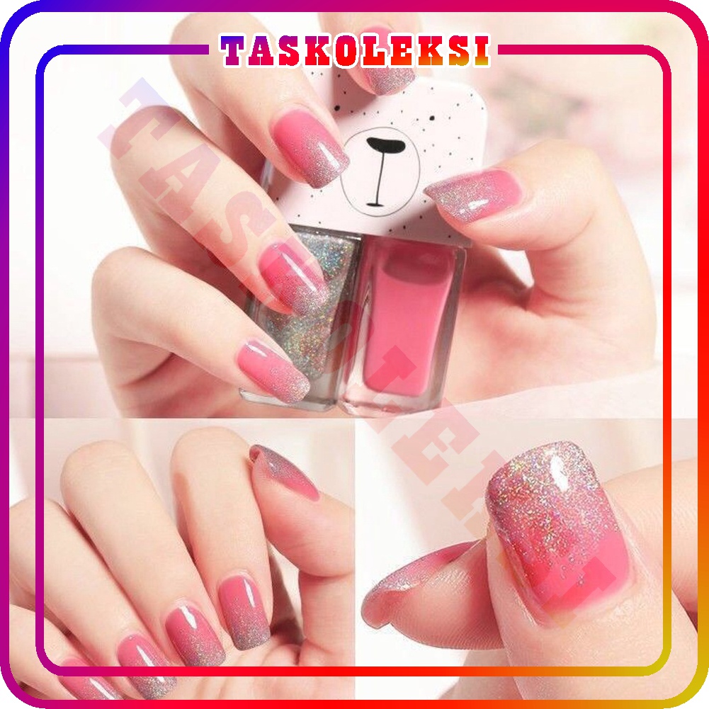 ☛TK☚ R610 2IN1 Kutek Korea Lucu 2 Warna Gel Nail Polish