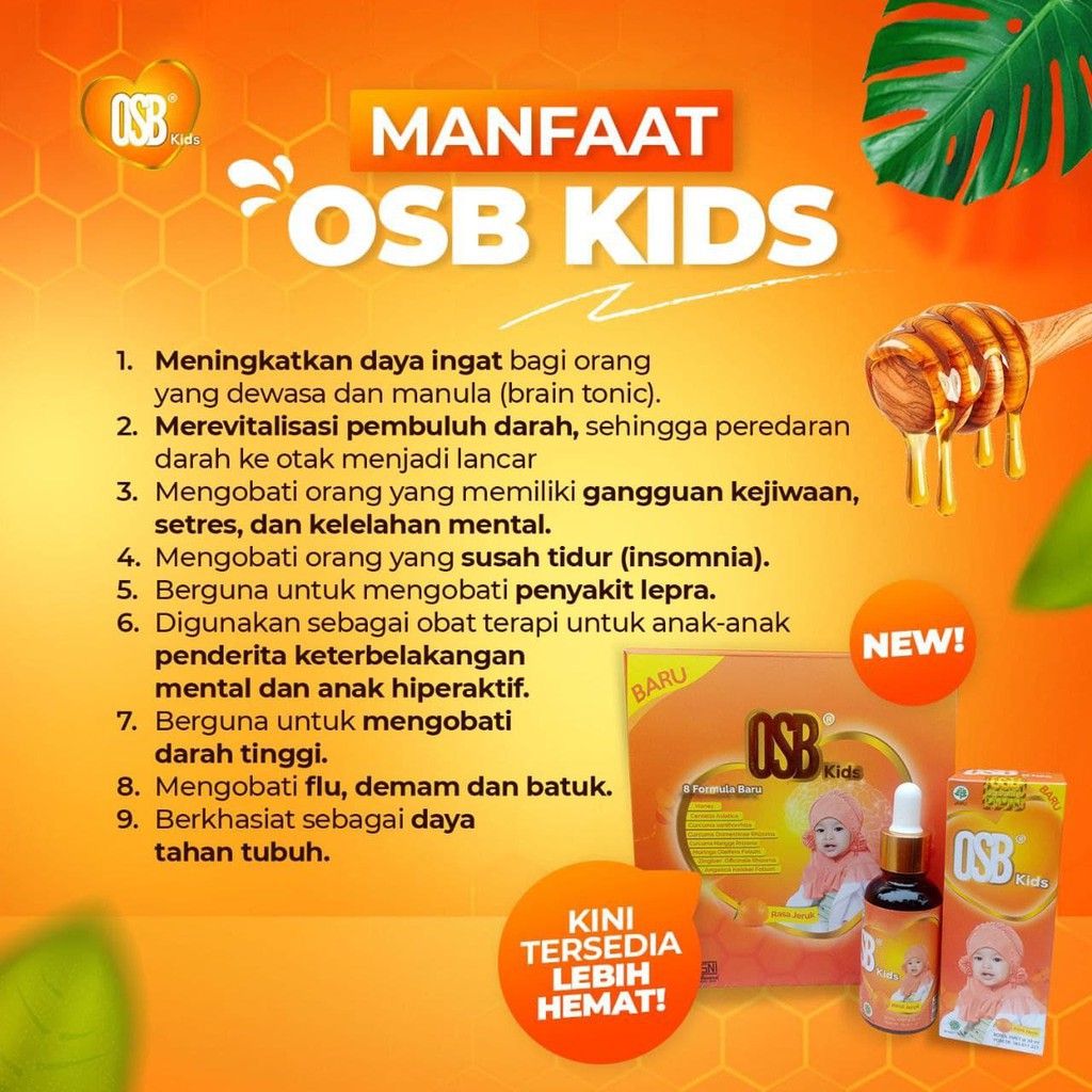 OSB Kids Original Vitamin Otak Anak OSB Omar Smart Brain Cair Atau Sirup 100 % Produk Asli