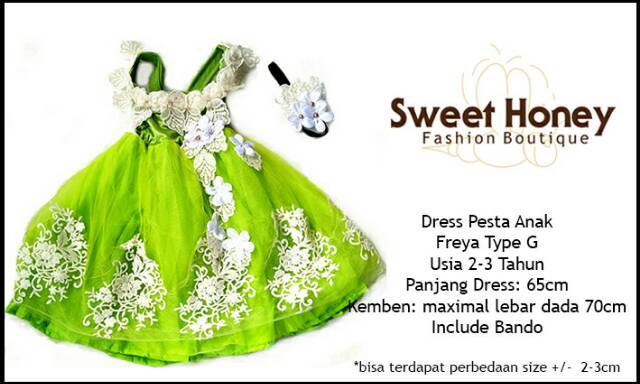 Sweet Honey ~ Kids Party Gown Dress Tutu Anak Dress Party Gaun Pesta Anak Usia 2-4 Tahun [Bisa COD bayar di tempat]