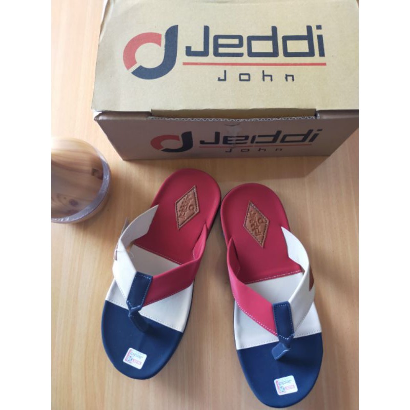 Sandal Jeddi Hawai (Man) Merah - Navy