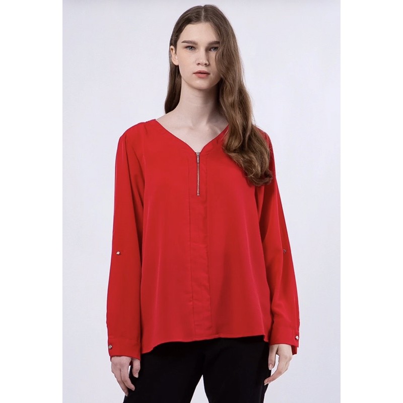 BLOUSE WANITA MERAH THE EXECUTIVE ORIGINAL BRANDED MURAH