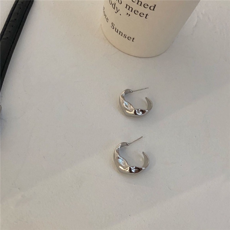 Anting Bulat Silver S925 Simple Gaya Korea Untuk Wanita 19379