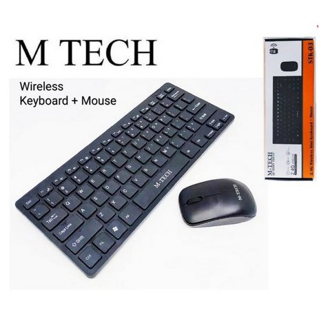 Paket Keyboard Mini Slim Wireless Mouse MTech STK-03 M-Tech STK03 Original