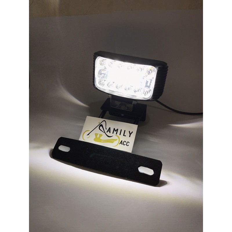 Breket lampu dudukan plat nopol rx king + lampu tembak sorot 12 Led model new rx king new