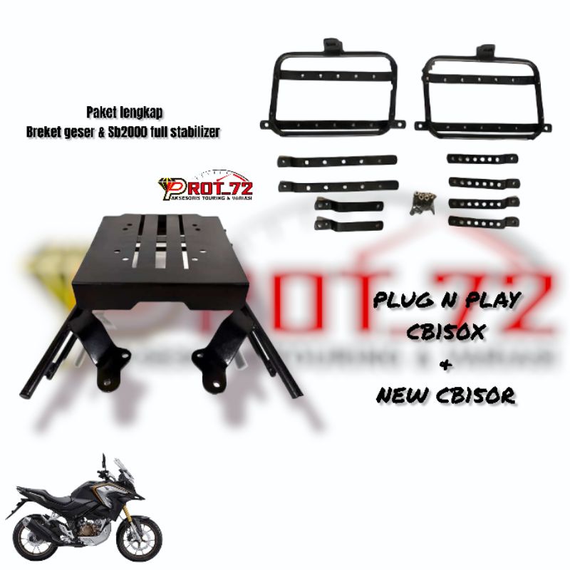 PAKET LENGKAP BREKET BOX GESER CB150X + SB2000 FULL STABILIZER PAKET KOMPLIT BRACKET BOX GESER HONDA
