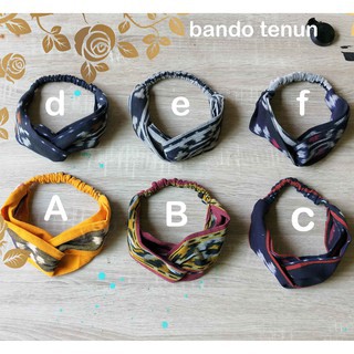 Bando Etnik Kain Troso Asli Jepara Simpul Wanita Karet 