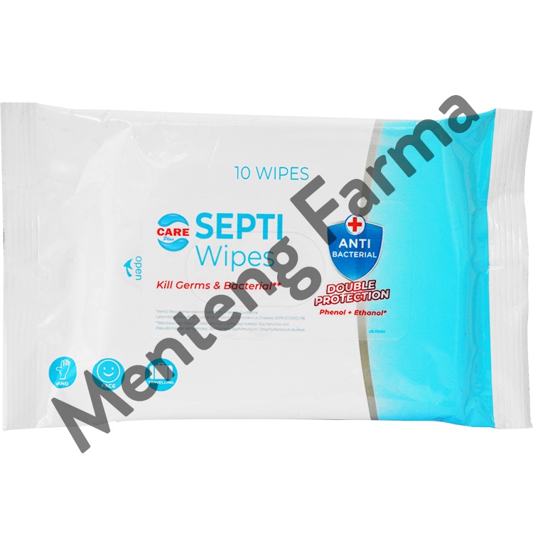 Care Plus Septi Wipes Isi 10 Lbr - Tisu Basah Antiseptik Double Protection