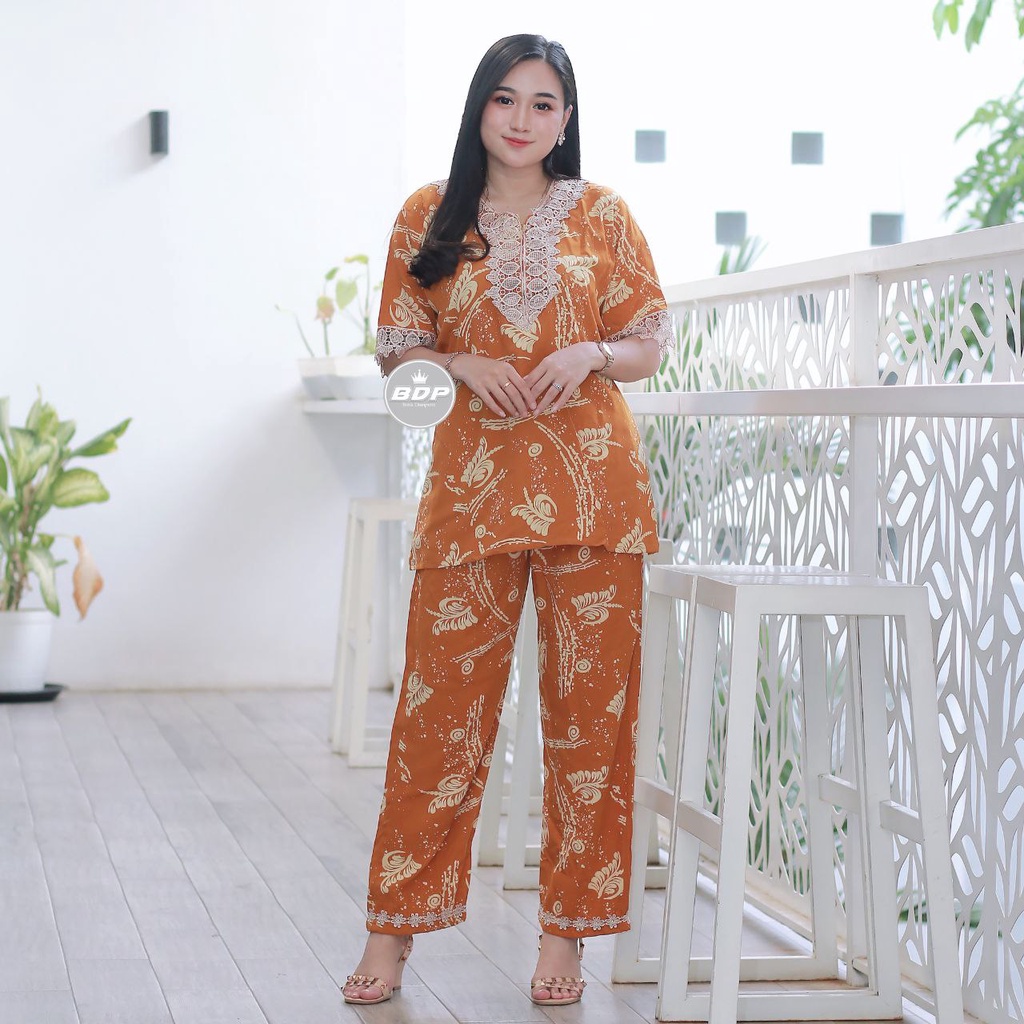 TERBARU | SETELAN BAJU TIDUR PIYAMA ARAB RENDA | ONE SET BUSUI | PIYAMA ARAB RENDA-ST silvana kuning