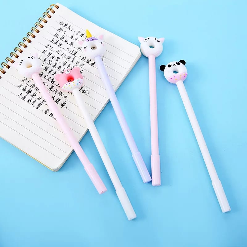 PULPEN GEL MOTIF KARAKTER DONUT LUCU IMUT / BOLPEN GEL KARAKTER F841