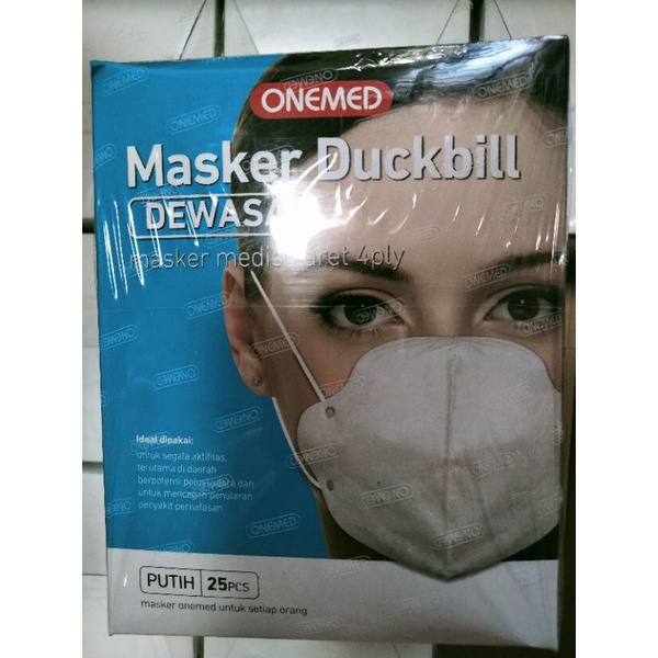 masker medis duckbill dewasa onemed isi 25pcs original onemed