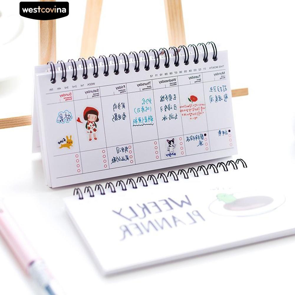 Buku Catatan Notesbook Agenda Dengan Jadwal Mingguan Harian Jilid Spiral Aneka Motif Kartun Random Shopee Indonesia