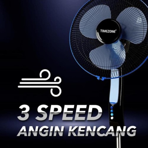 Kipas Angin Berdiri / Stand Fan 16 inch Hitam Glossy | NAGOYA TIMEZONE TZ-16KB